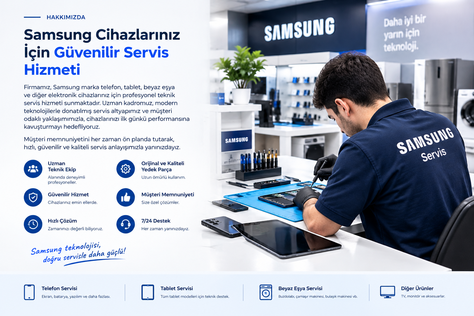 Samsung servis Ankara – telefon, tablet ve beyaz eşya için teknik servis hizmeti