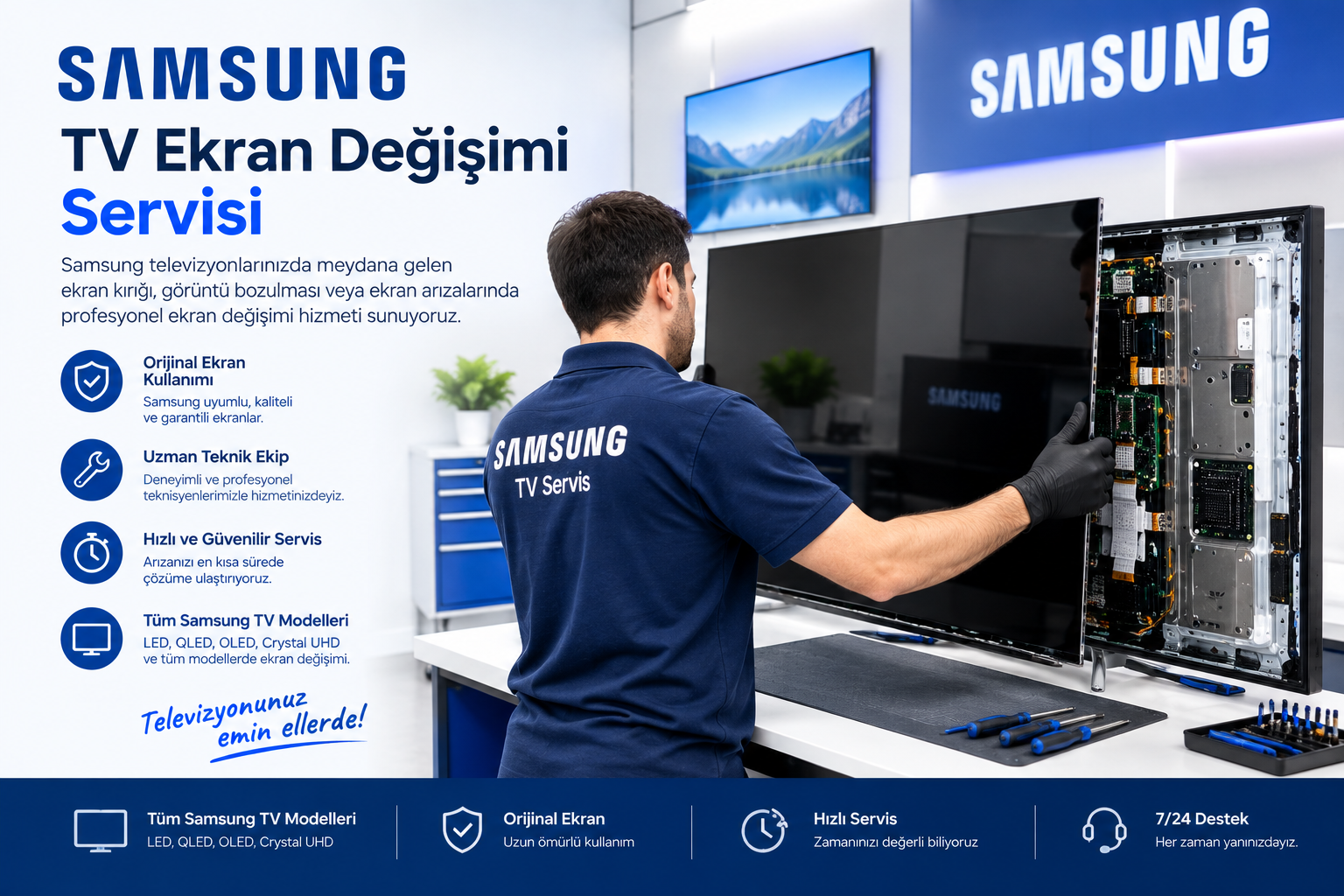 Samsung TV panel değişimi Ankara – kırık ekran ve TV ekran değişimi servisi